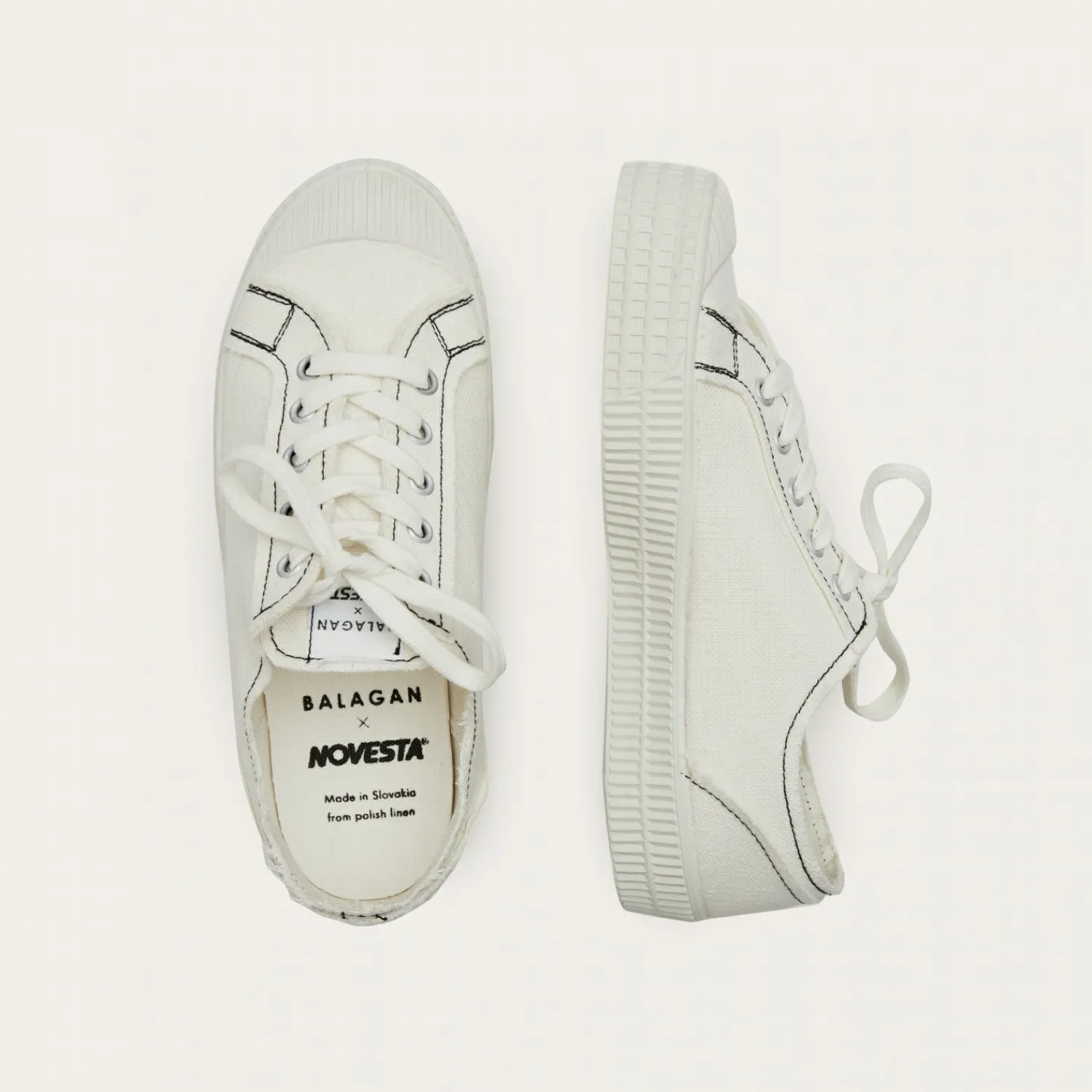 Sneakersy-Balagan Novesta Star Master Sneakersy Damskie Vegan, Perlowy Z Czarna Nicia