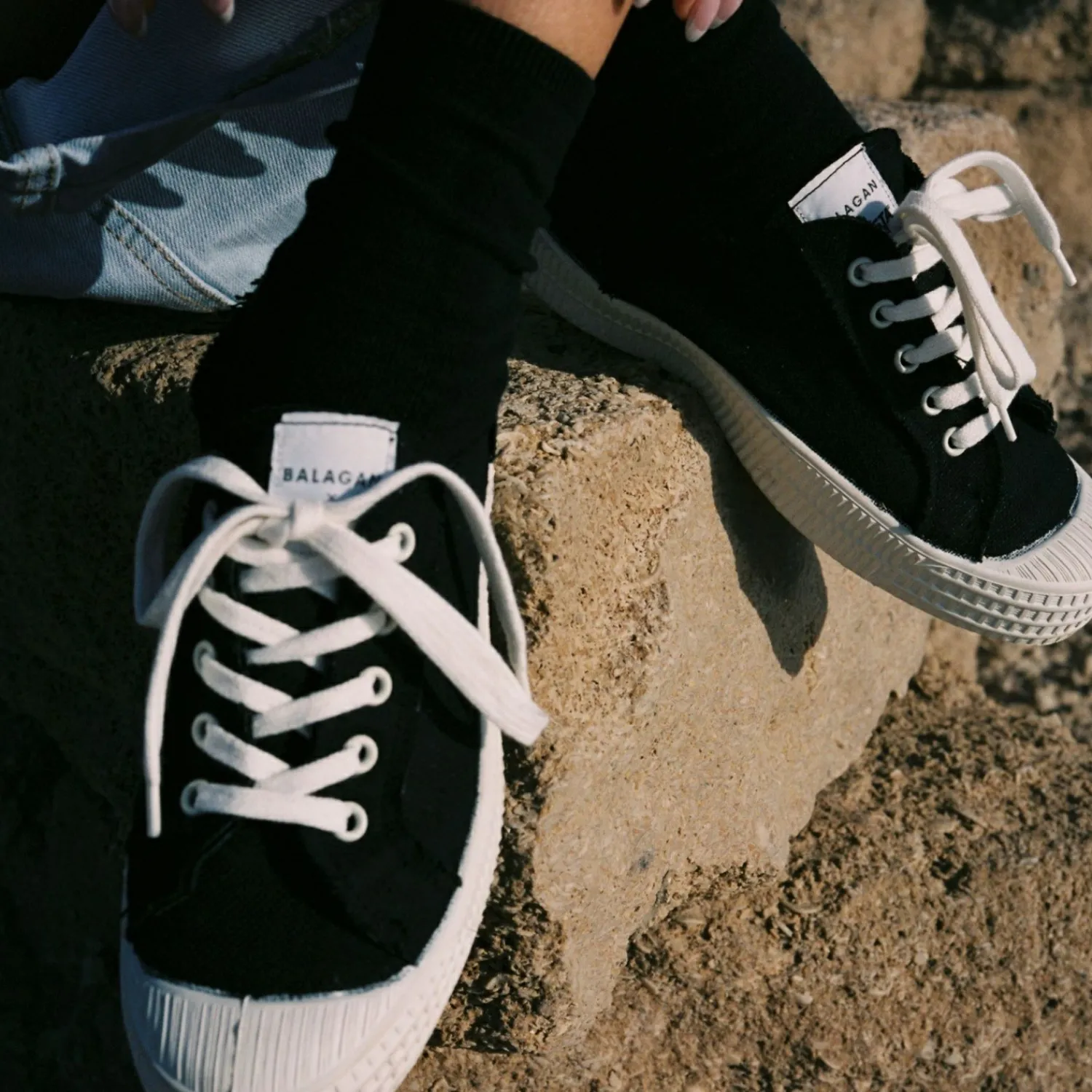 Sneakersy-Balagan Novesta Star Master Sneakersy Damskie Vegan, Czarne Na Bialym